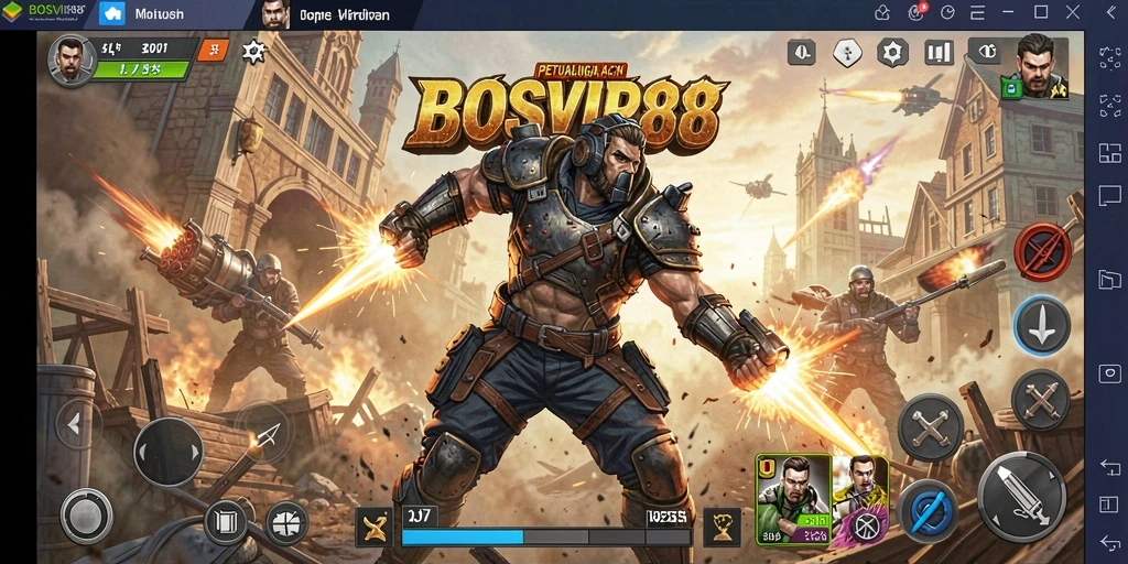 Screenshot menunjukkan aksi mendebarkan dalam gameplay BOSVIP88.