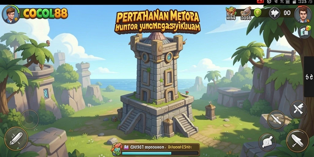 Tangkapan layar COCOL88 menampilkan aksi pertahanan menara yang mendebarkan.