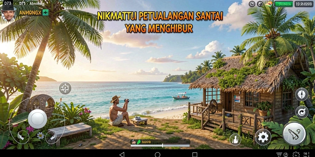 Tampilan gameplay D73 yang menyenangkan dan penuh warna.