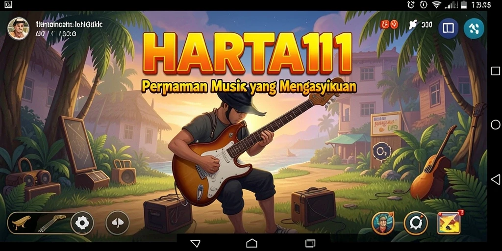 Screenshot HARTA11 menampilkan gameplay interaktif menikmati musik.