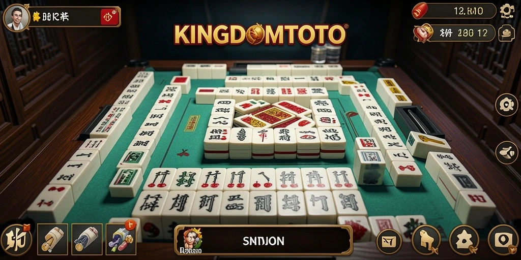 Tangkapan layar utama KINGDOMTOTO menampilkan gameplay Mahjong yang menarik.
