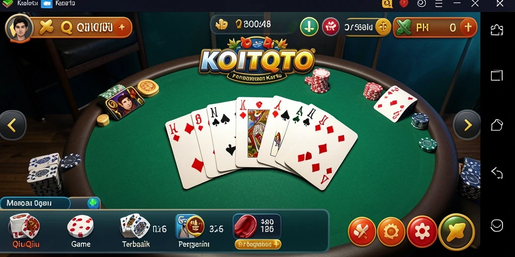 Screenshot gameplay <strong>KOITOTO</strong> menampilkan aksi seru permainan QiuQiu.
