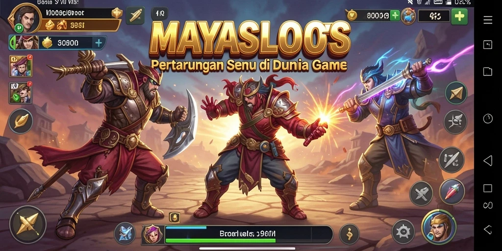 Tangkapan layar menampilkan pertarungan intens di MAYASLOTS.
