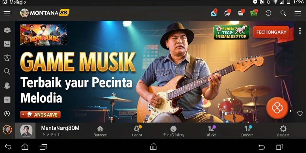 Screenshot gameplay MONTANA88 menampilkan interaksi musik dan visual yang menarik.
