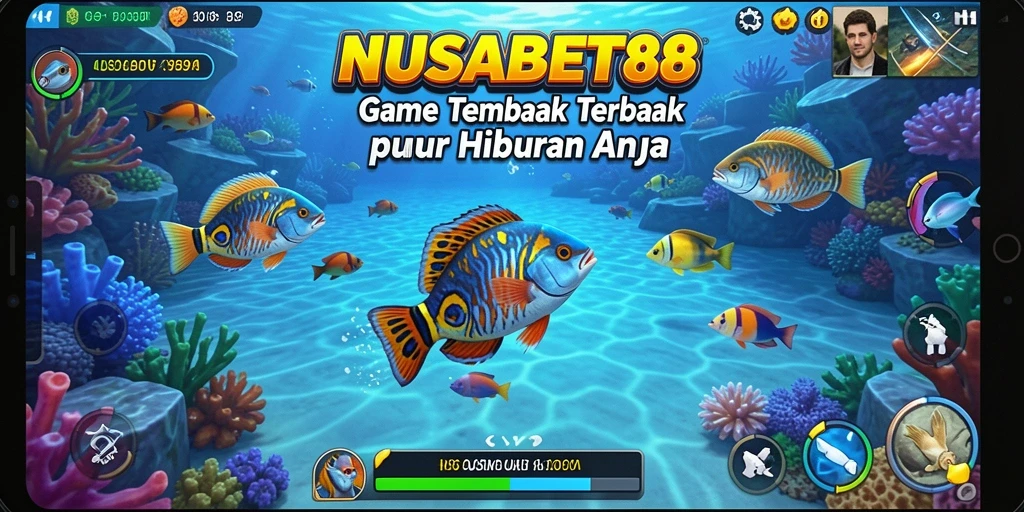 Tampilan gameplay menarik dari NUSABET88 yang menunjukkan aksi menembak ikan.