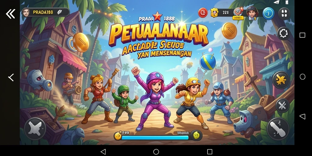 Screenshot PRADA188 menampilkan gameplay penuh aksi dan warna-warni.