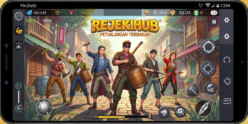 Screenshot gameplay menunjukkan petualangan luas di dunia REJEKIHUB.