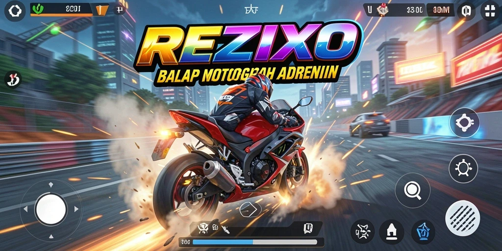 Gameplay balap motor yang seru dan menegangkan di REZIXO.