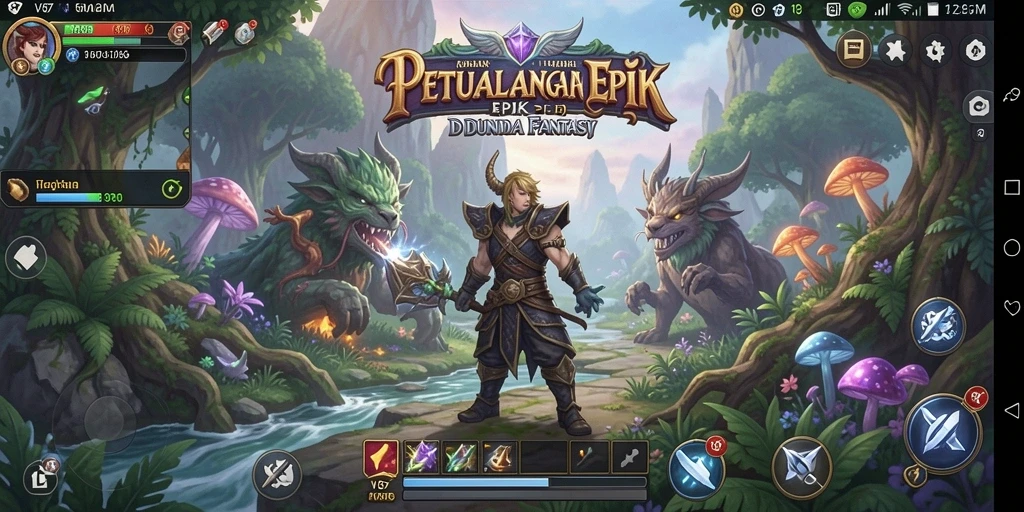 Tampilan gameplay V87 yang seru dan menantang dalam genre RPG.