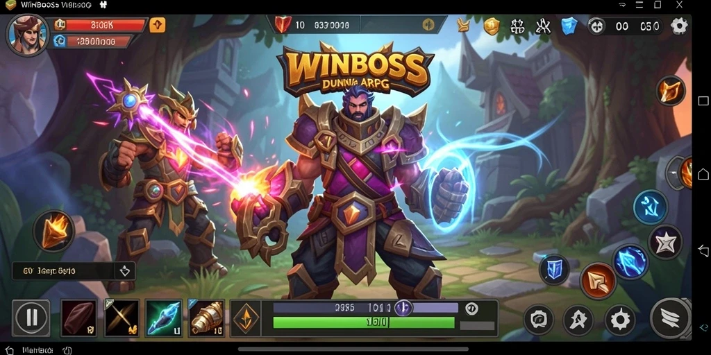 Screenshot gameplay <strong>WINBOSS</strong> menampilkan aksi pertarungan yang intens dan strategis.